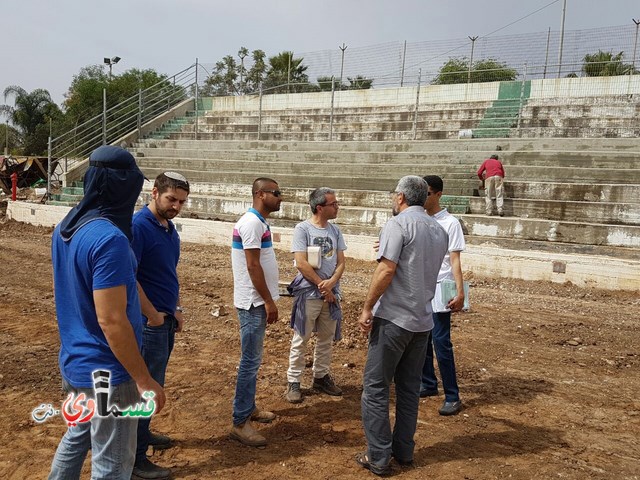  كفرقاسم :توقفت الاعمال في الملعب الشرقي ورمزي بدير يعقد جلسة طارئة مع القائمين ويطالب ببرنامج عمل زمني  